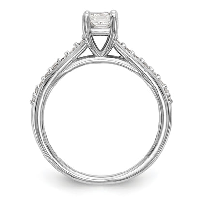 14K White Gold Simulated Diamond Engagement Ring