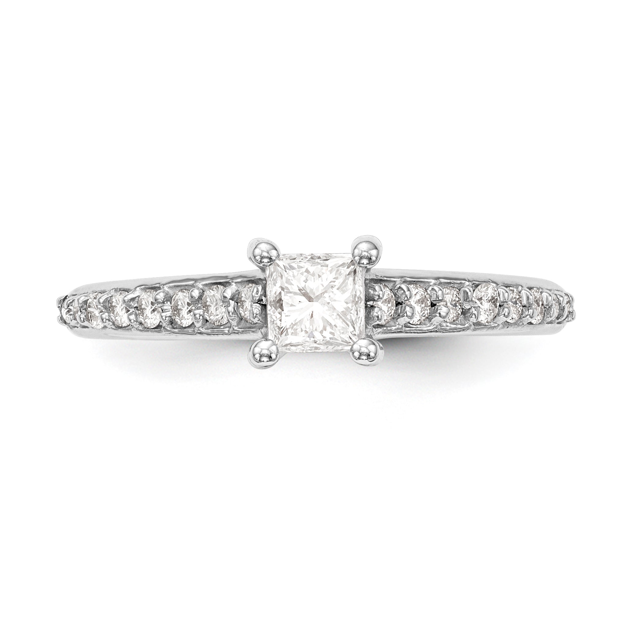 14K White Gold Simulated Diamond Engagement Ring