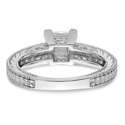 14K White Gold Simulated Diamond Engagement Ring