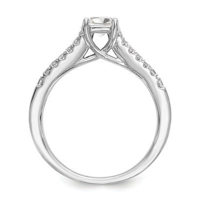 14K White Gold Simulated Diamond Engagement Ring