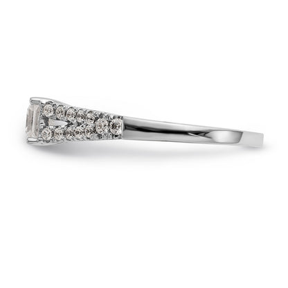 14K White Gold Simulated Diamond Engagement Ring