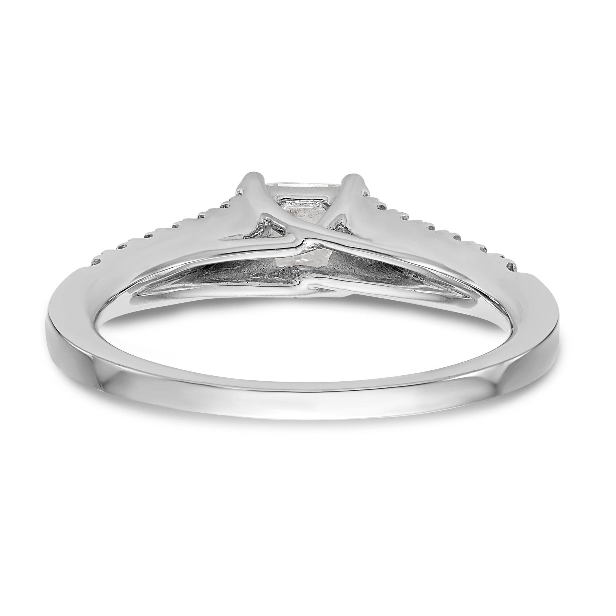14K White Gold Simulated Diamond Engagement Ring