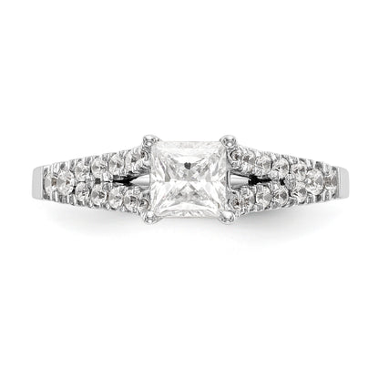 14K White Gold Simulated Diamond Engagement Ring