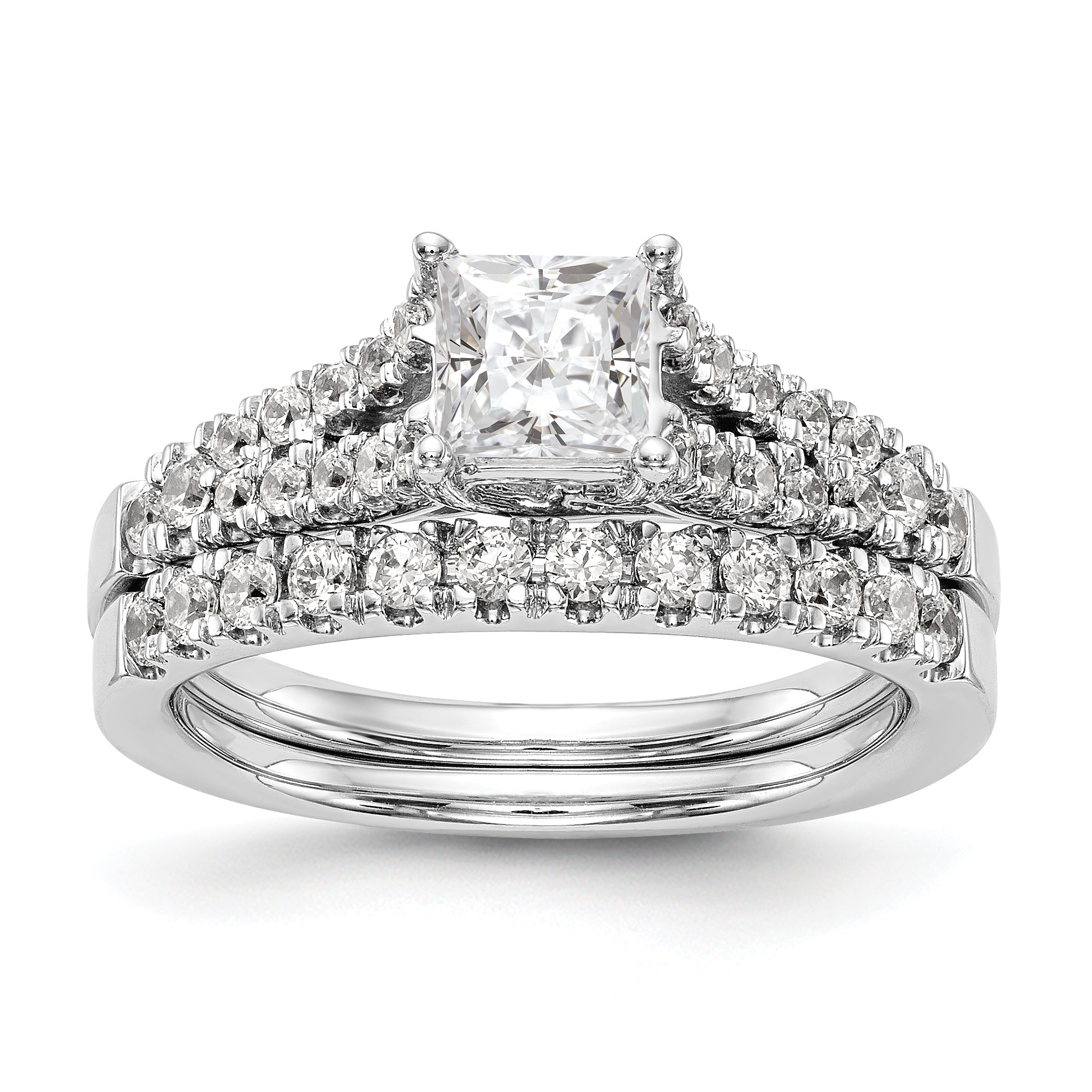 14K White Gold Simulated Diamond Engagement Ring