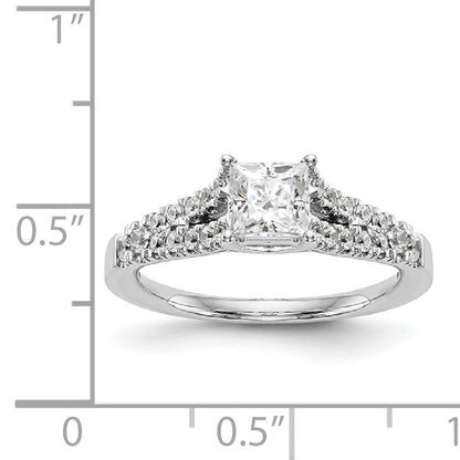 14K White Gold Simulated Diamond Engagement Ring