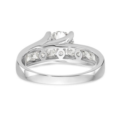 14K White Gold Simulated Diamond Engagement Ring