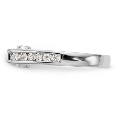 14K White Gold Diamond Peg Set CZ Engagement Ring