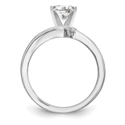 14K White Gold Diamond Peg Set CZ Engagement Ring