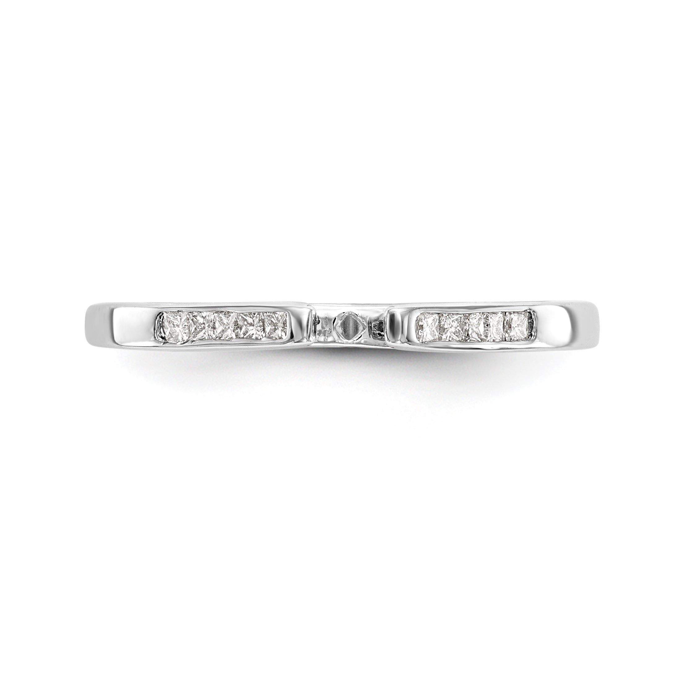 14K White Gold Diamond Peg Set CZ Engagement Ring
