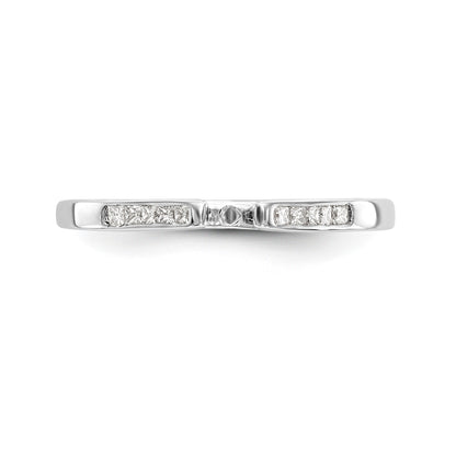 14K White Gold Diamond Peg Set CZ Engagement Ring