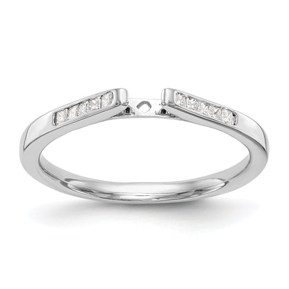 14K White Gold Diamond Peg Set CZ Engagement Ring