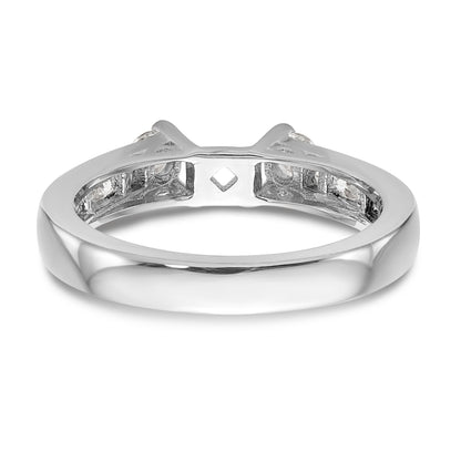 14K White Gold Diamond Peg Set CZ Engagement Ring