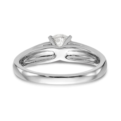 14K White Gold Diamond Peg Set CZ Engagement Ring
