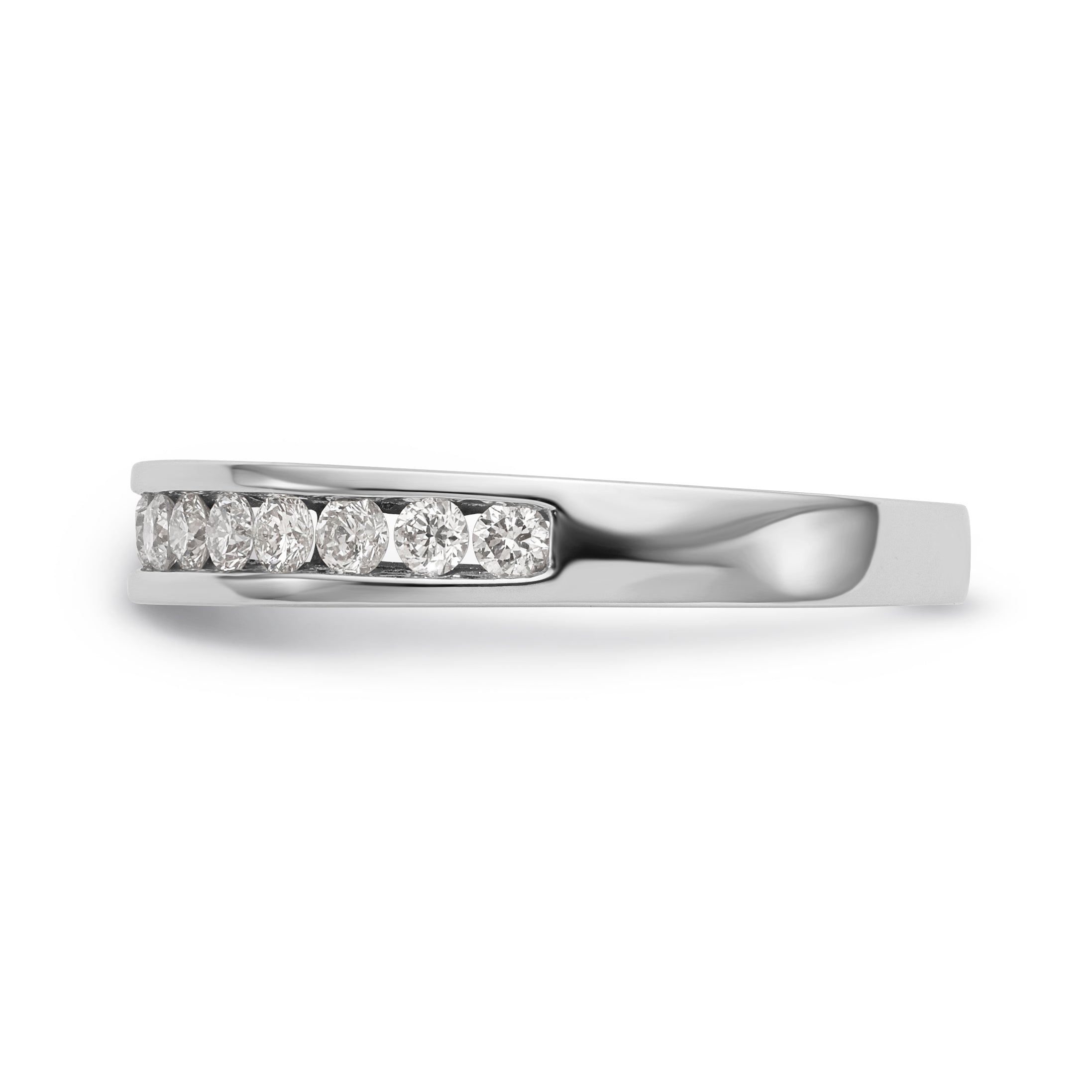 14K White Gold Diamond Wedding Band