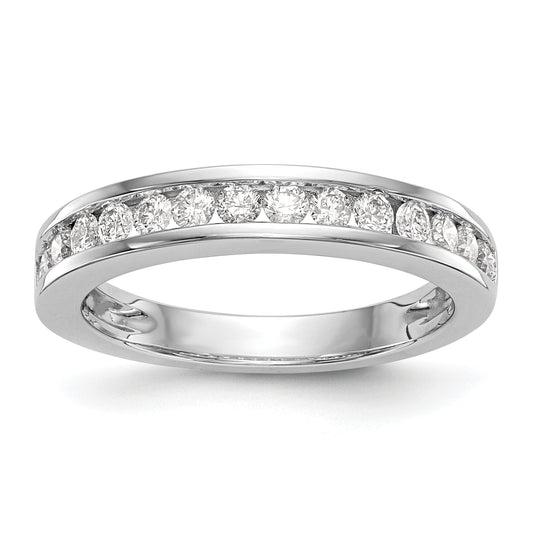 14K White Gold Diamond Wedding Band