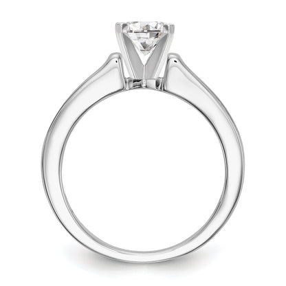 14K White Gold Diamond Peg Set CZ Engagement Ring