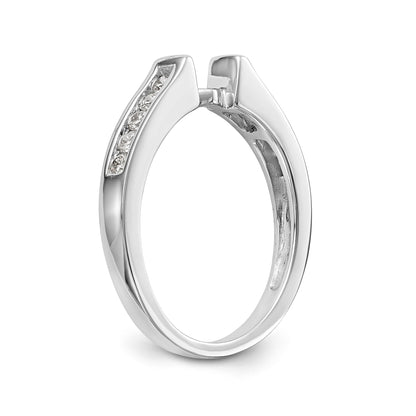 14K White Gold Diamond Peg Set CZ Engagement Ring
