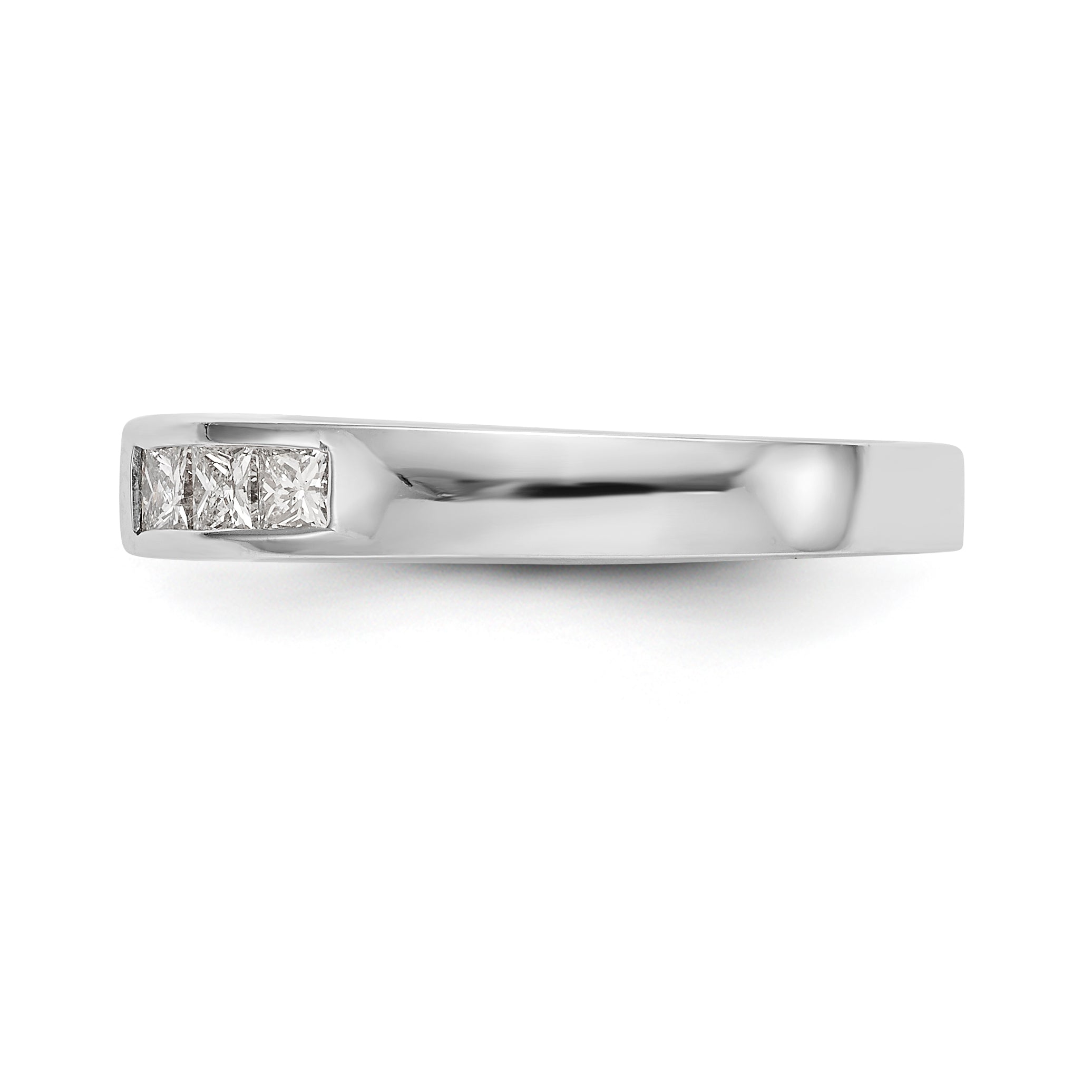 14K White Gold Diamond Peg Set CZ Engagement Ring