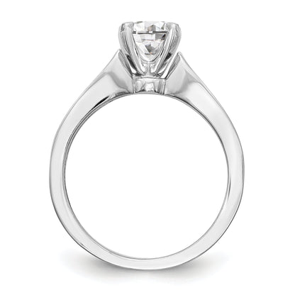 14K White Gold Diamond Peg Set CZ Engagement Ring