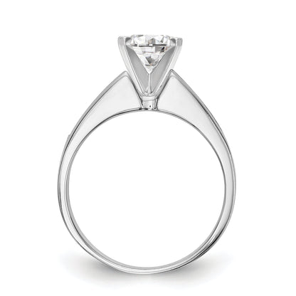 14K White Gold Diamond Peg Set CZ Engagement Ring