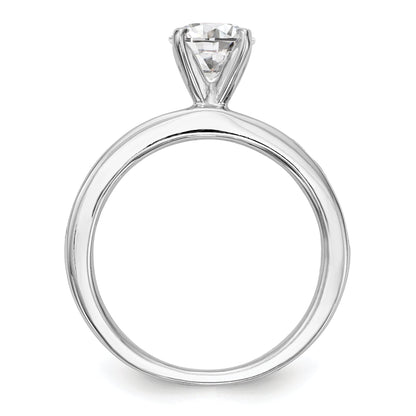 14K White Gold Diamond Peg Set CZ Engagement Ring