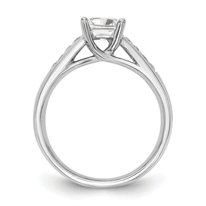 14K White Gold Simulated Diamond Engagement Ring