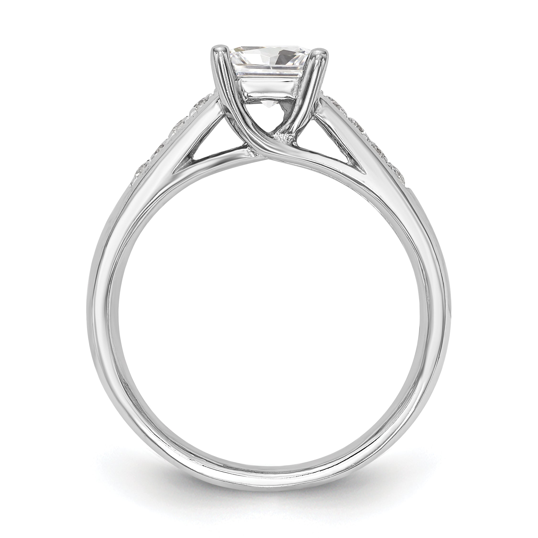 14K White Gold Simulated Diamond Engagement Ring