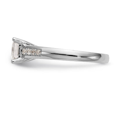 14K White Gold Simulated Diamond Engagement Ring