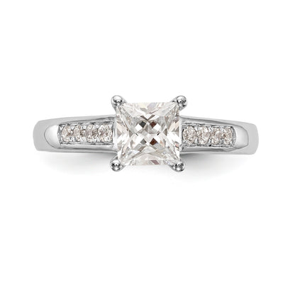 14K White Gold Simulated Diamond Engagement Ring