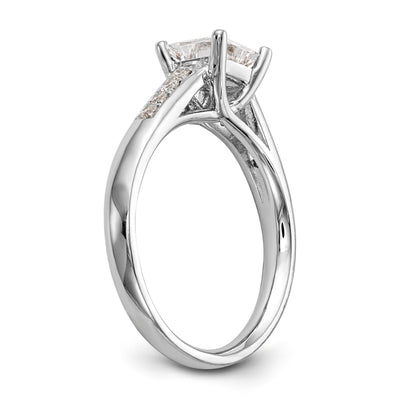 14K White Gold Simulated Diamond Engagement Ring