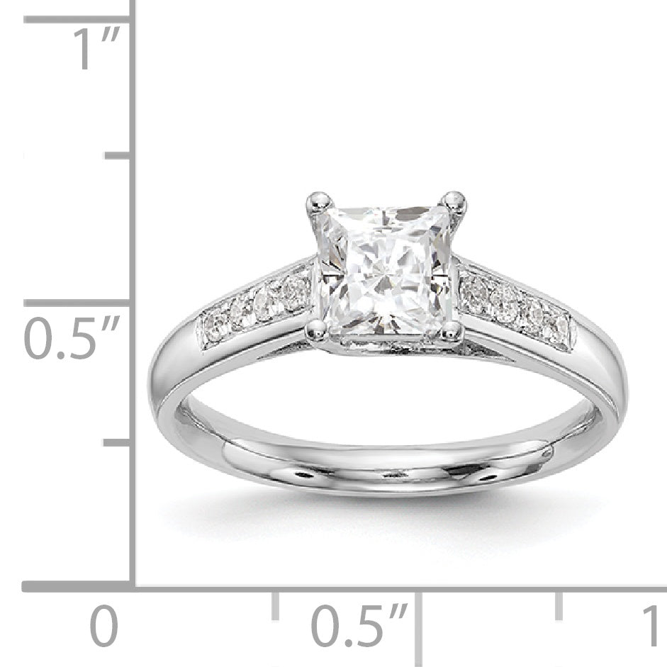 14K White Gold Simulated Diamond Engagement Ring
