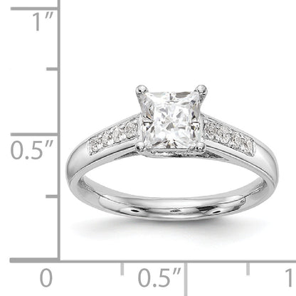14K White Gold Simulated Diamond Engagement Ring