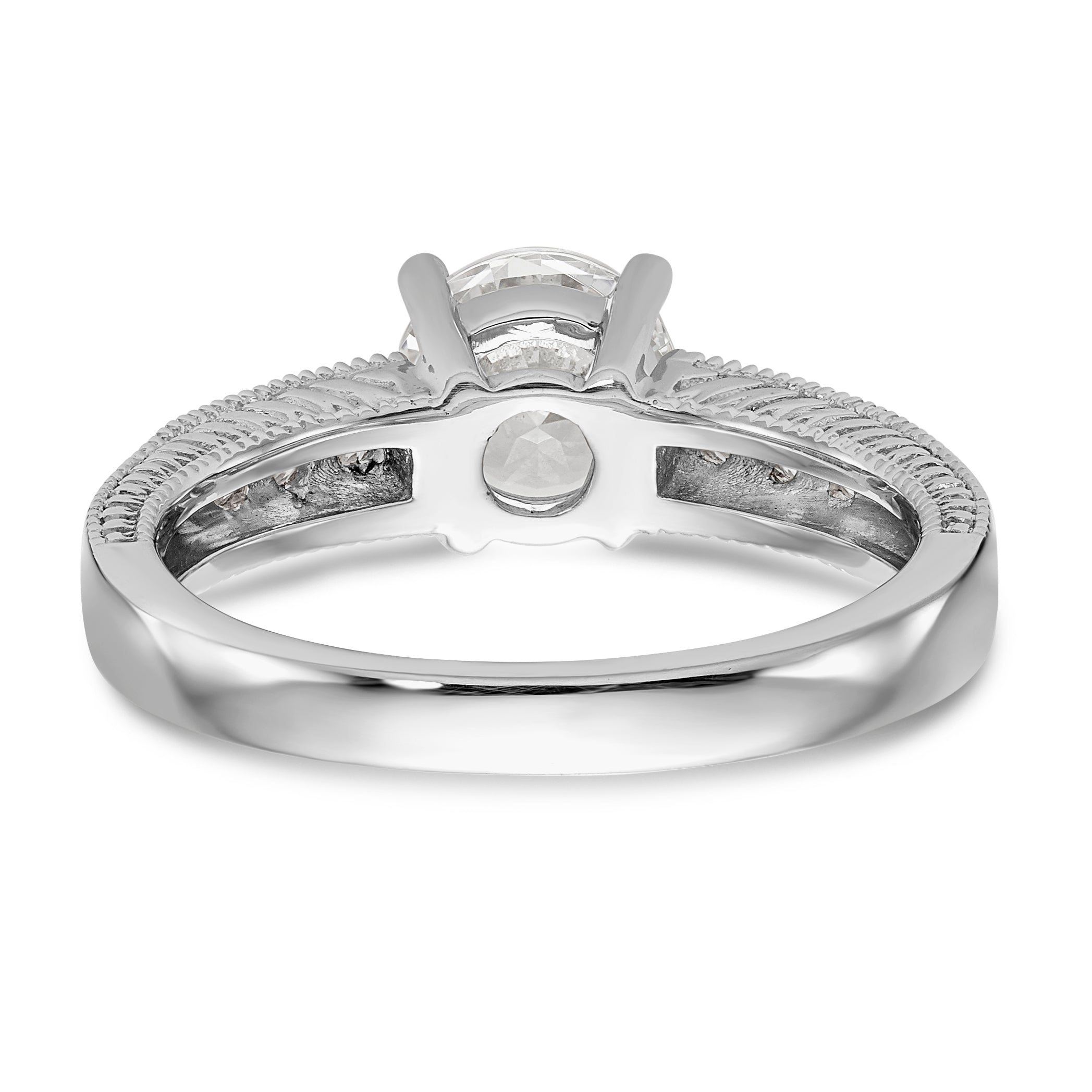 14K White Gold Simulated Diamond Engagement Ring