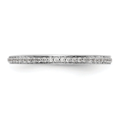 14k White Gold Diamond Wedding Band