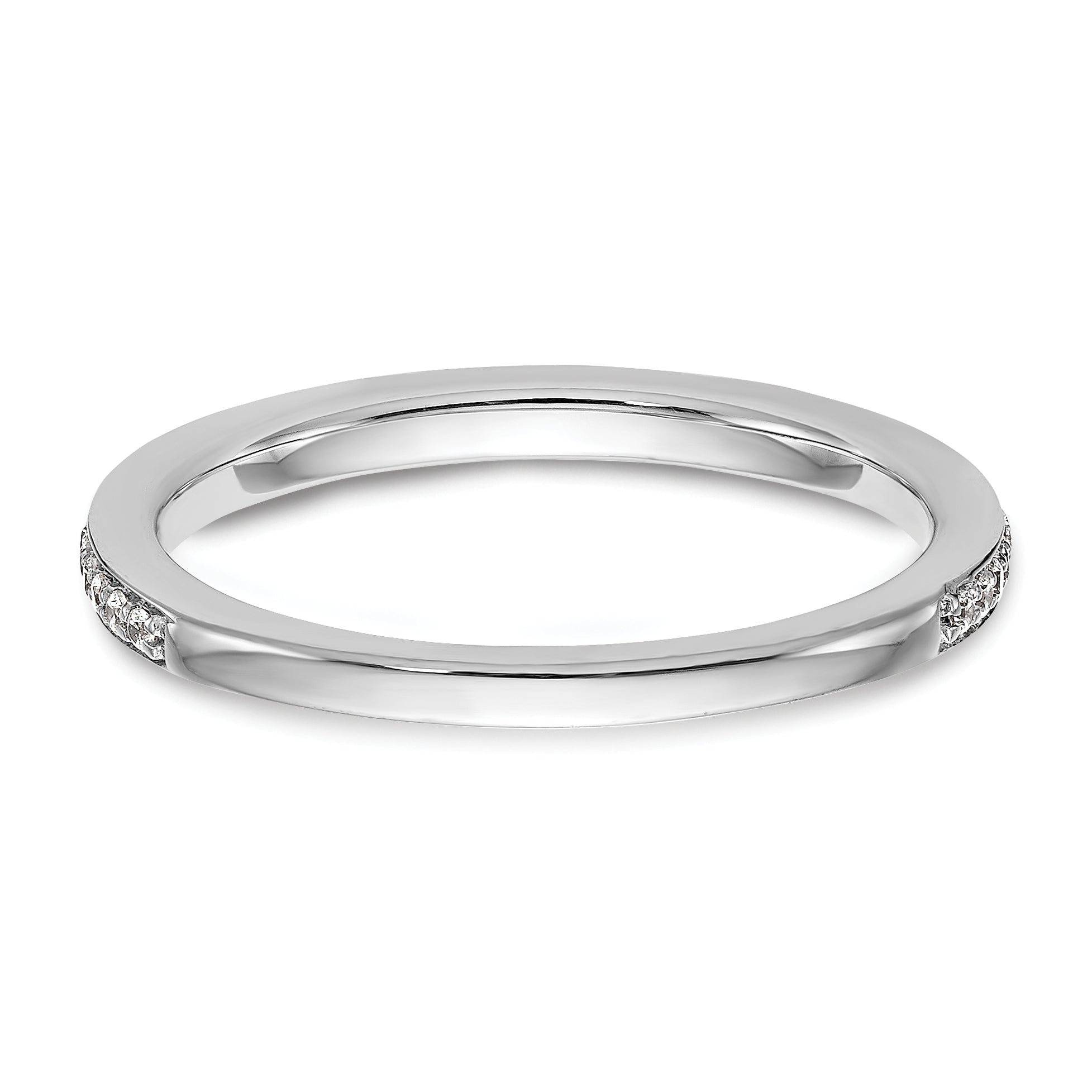14k White Gold Diamond Wedding Band