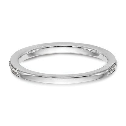 14k White Gold Diamond Wedding Band