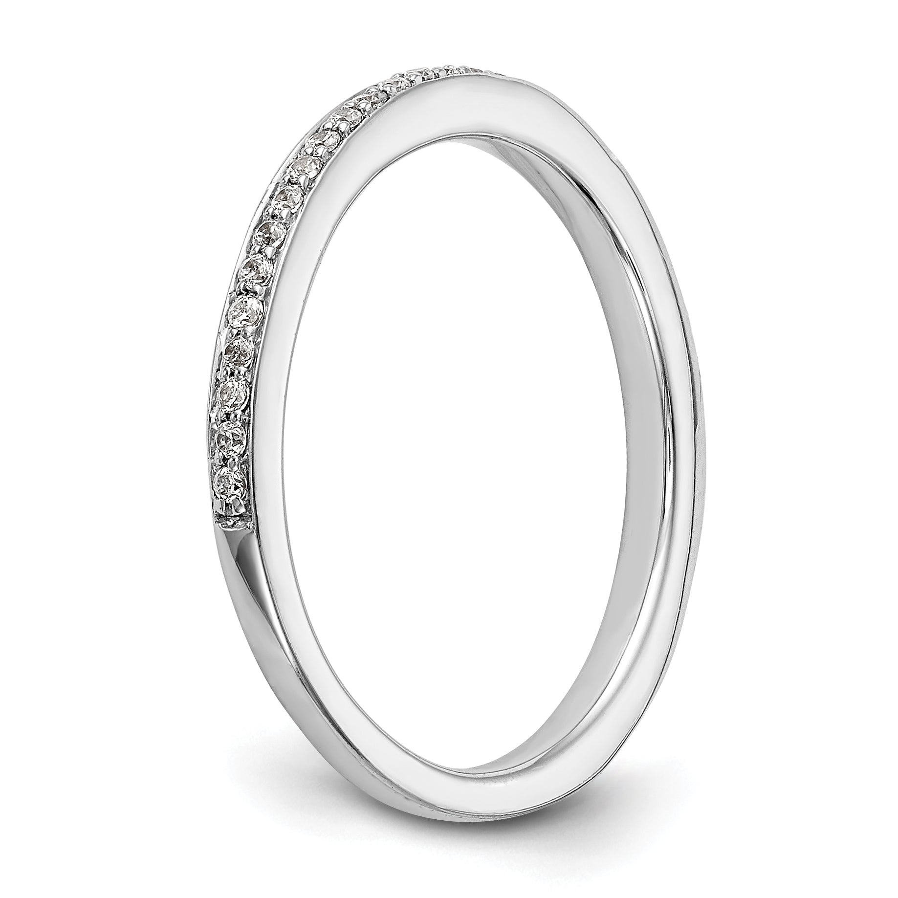 14k White Gold Diamond Wedding Band