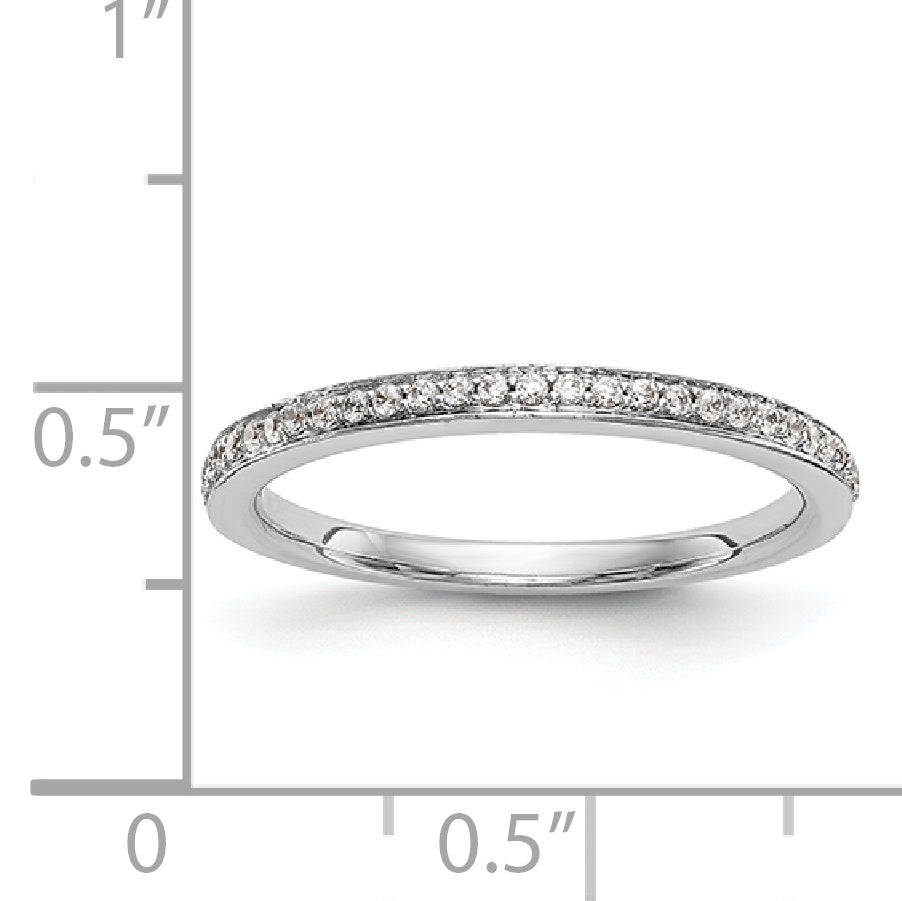 14k White Gold Diamond Wedding Band