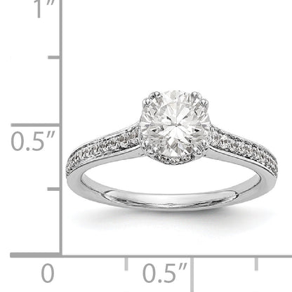 14K White Gold Simulated Diamond Engagement Ring