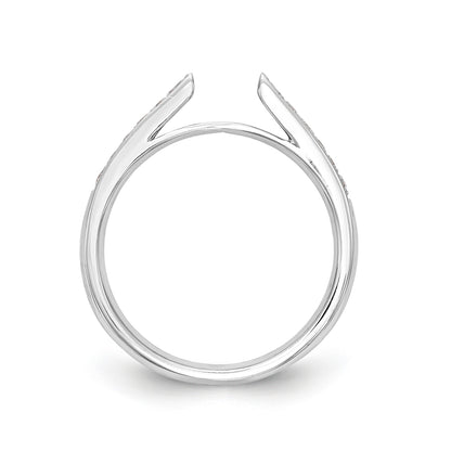 14K White Gold Diamond Peg Set CZ Engagement Ring