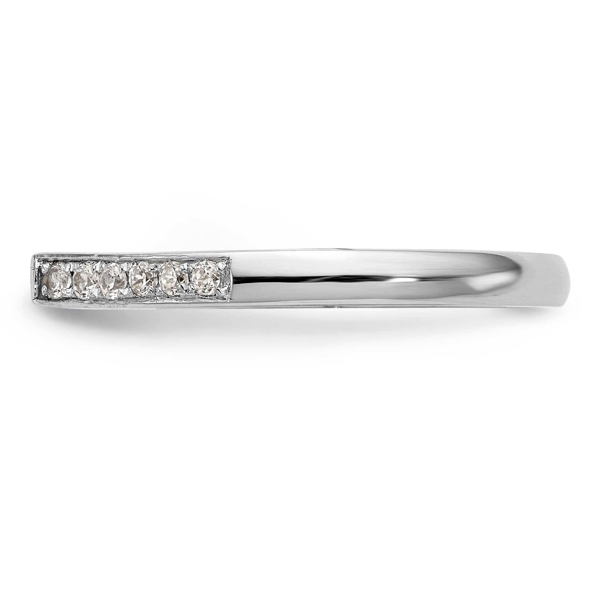 14K White Gold Diamond Peg Set CZ Engagement Ring
