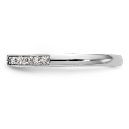 14K White Gold Diamond Peg Set CZ Engagement Ring