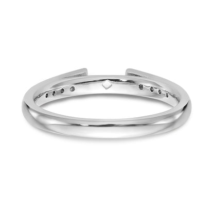 14K White Gold Diamond Peg Set CZ Engagement Ring