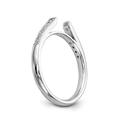 14K White Gold Diamond Peg Set CZ Engagement Ring