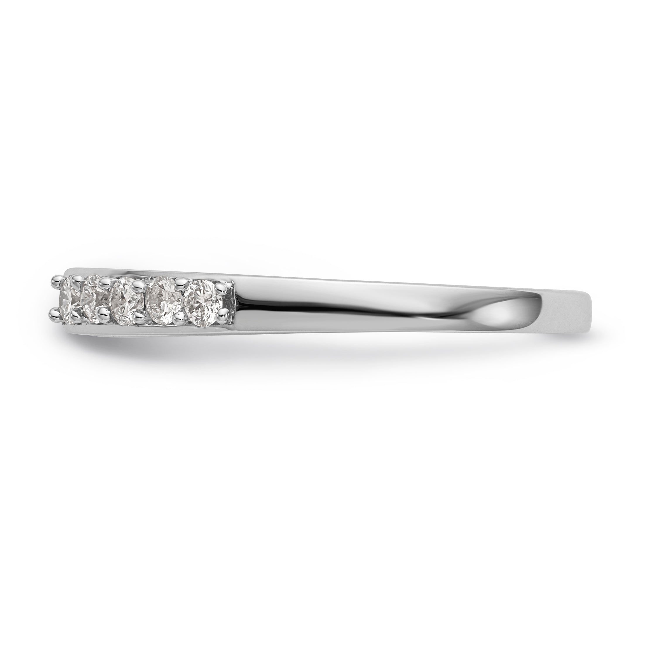 14K White Gold Diamond Peg Set CZ Engagement Ring