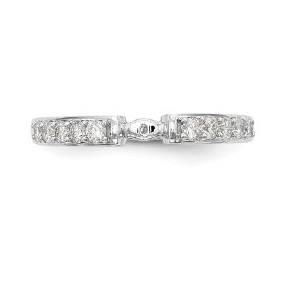14K White Gold Diamond Peg Set CZ Engagement Ring