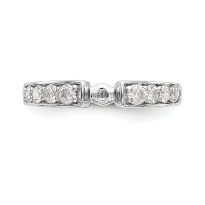 14K White Gold Diamond Peg Set CZ Engagement Ring