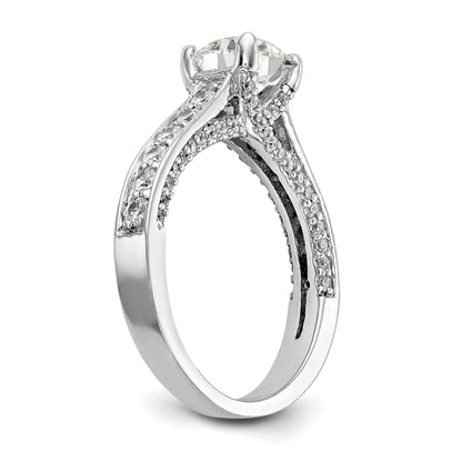 14K White Gold Simulated Diamond Engagement Ring
