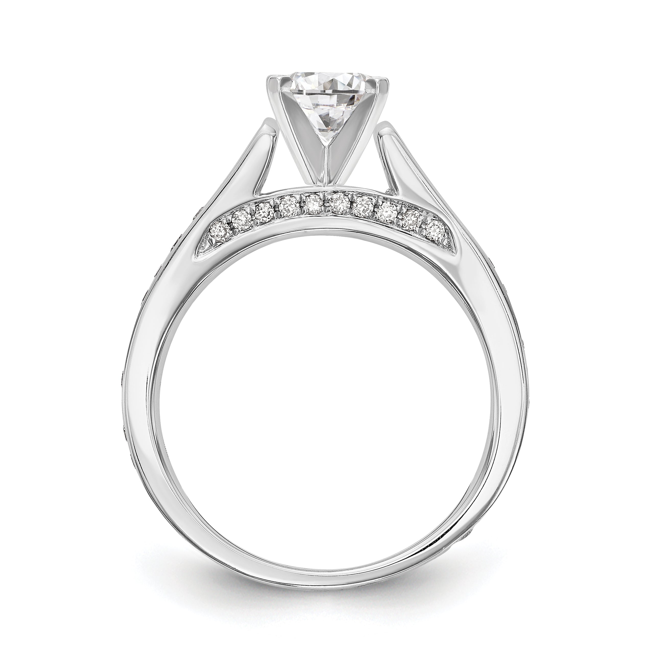 14K White Gold Simulated Diamond Engagement Ring