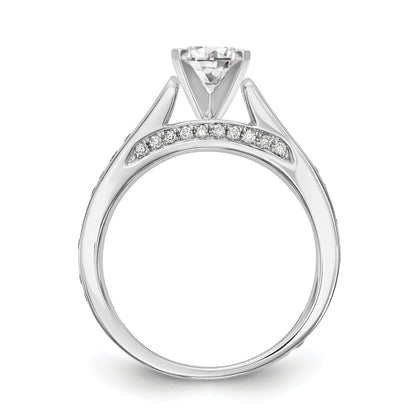 14K White Gold Simulated Diamond Engagement Ring